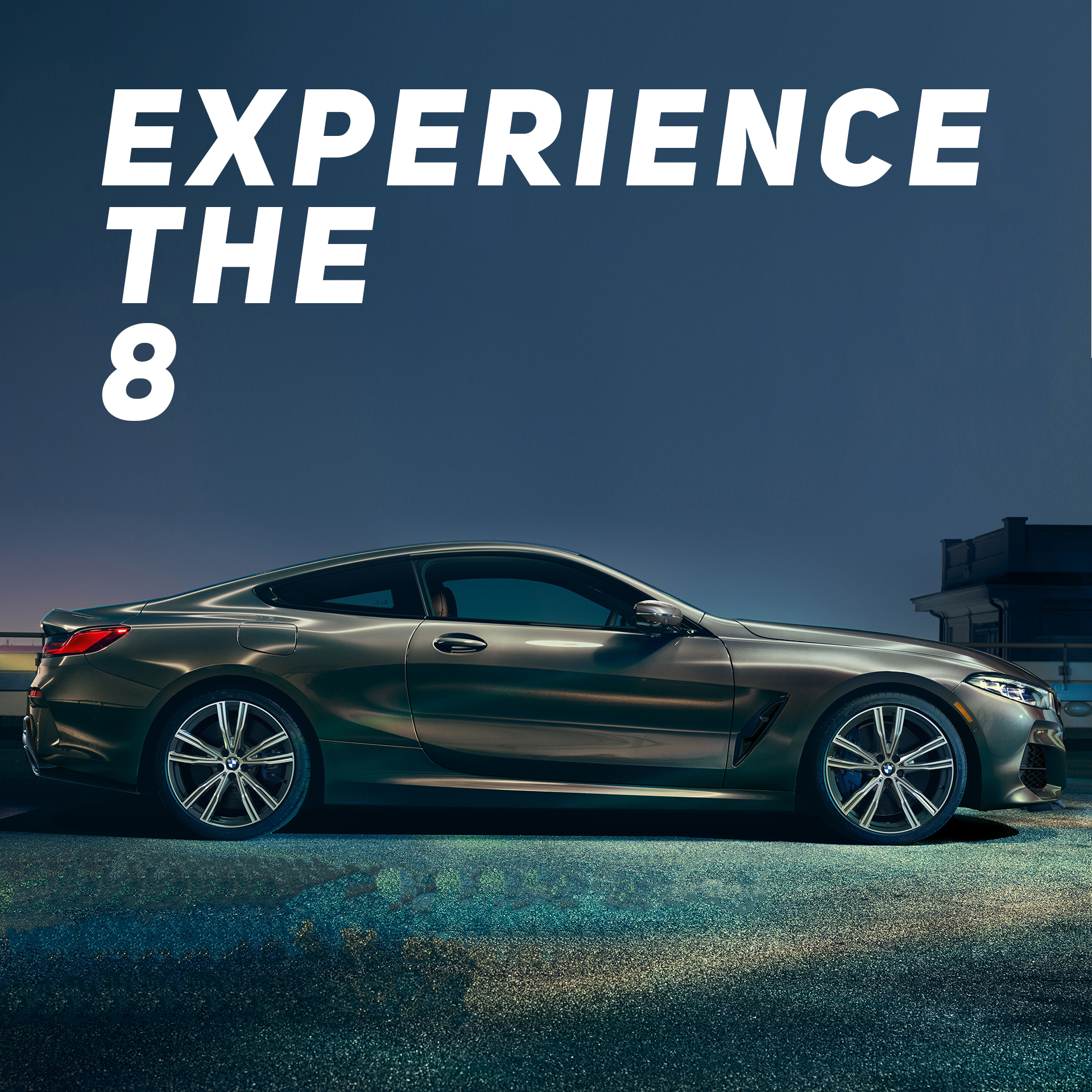 BMW 8 Series creative frame titled Experience the 8 from selected agency experience