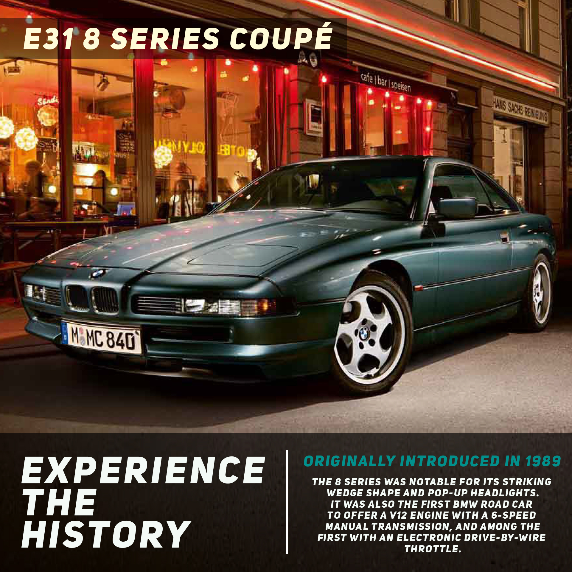 BMW social creative frame titled Experience the History from selected agency experience